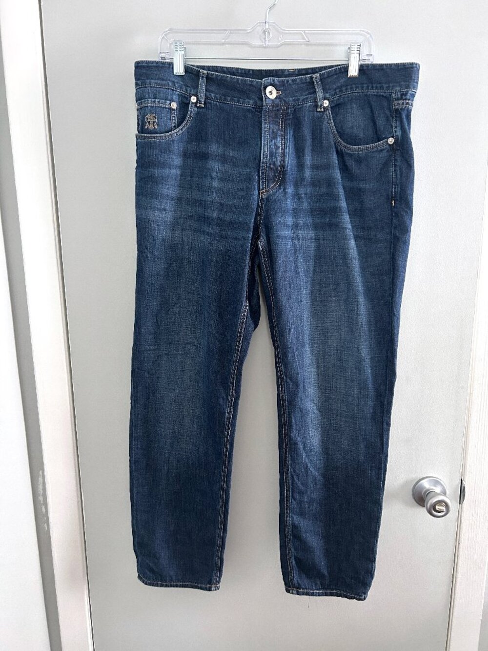 Brunello Cucinelli Italian Designer Jeans Traditional Fit Button Fly Size 54